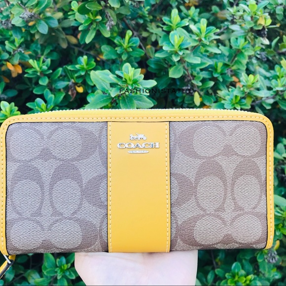 Coach signature PVC leather Khaki flax wallet new - Picture 8 of 8